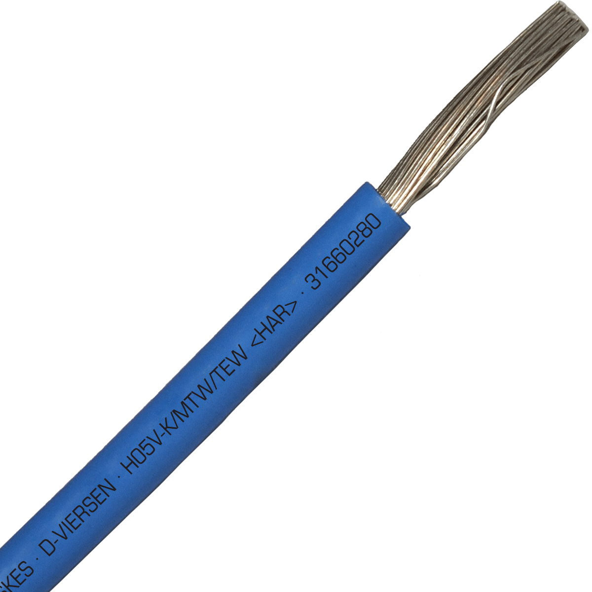 H05V-K <lt/>HAR<gt/> International Lead Wire, 1.0MM2, 300V/500V, PVC Insulated, Blue