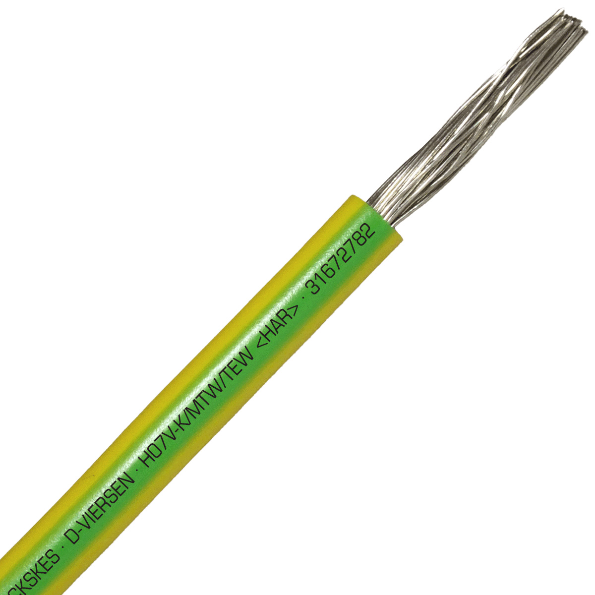 H07V2-K <lt/>HAR<gt/> International Lead Wire, 1.5MM2, 450/750V, PVC Insulated, Green/Yellow
