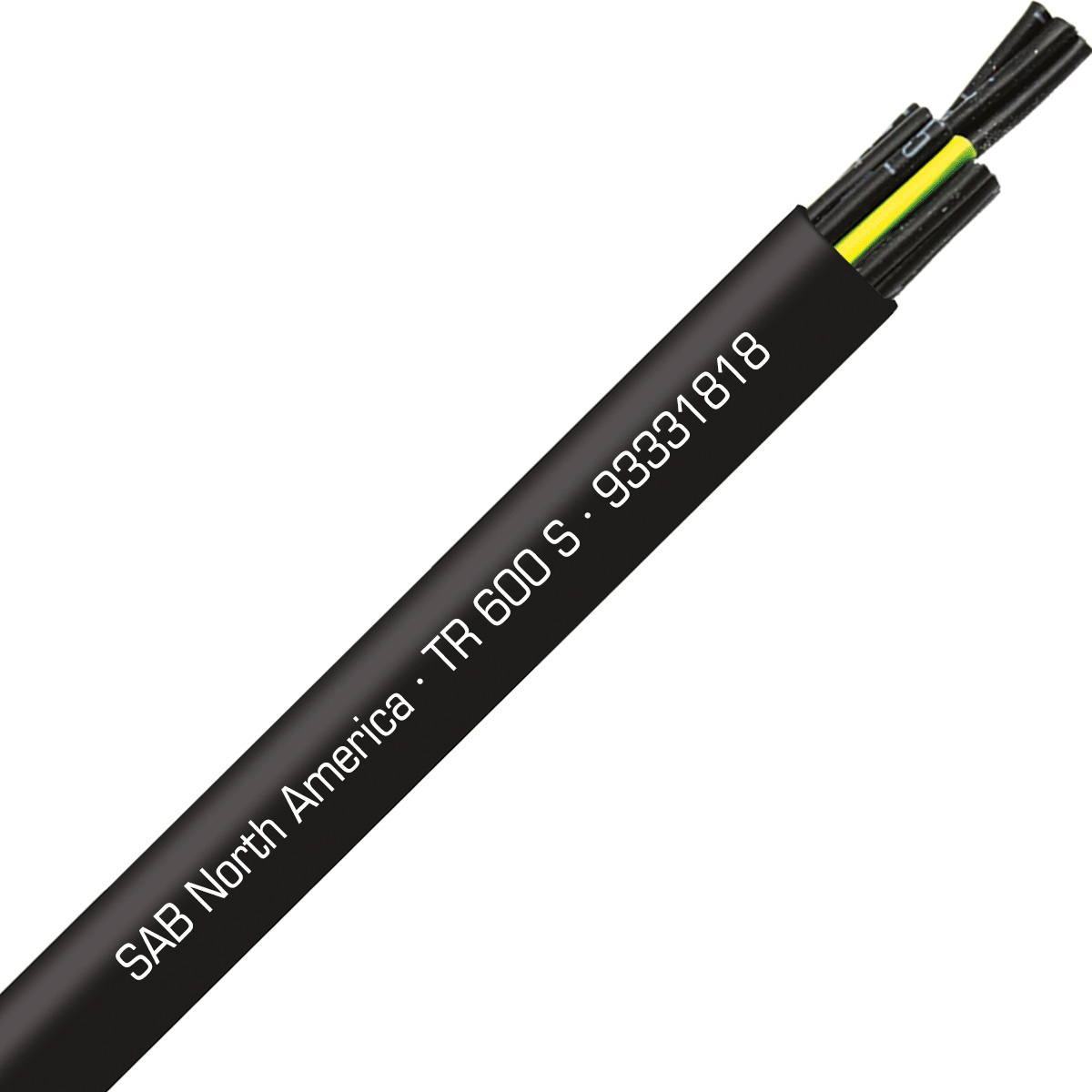 Tray Cable, 16 AWG, 4 Conductor, Unshielded, Black
